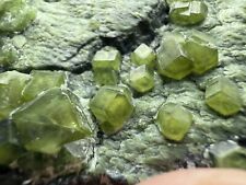 Rare Translucent Demantoid Green Garnet Crystals Cluster @Balochistan, 526 G picture