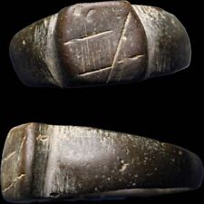 CERTIFIED Authentic Ancient Roman LEGIONARY Bronze Ring Itched Symbols SQUARE picture