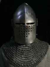 Medieval Italian Bascinet Helmet With Chainmail Knight battle Armor Larp Helmet picture