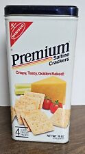 Vintage 1985 Nabisco Premium Saltine Crackers Metal Tin 16 oz Collectable picture