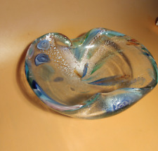 Vintage Dino Martens Murano Hand Blown Art Glass Bowl with silver aventurine picture