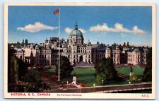 Postcard Canada 1958 Victoria Parliament Buildings BC Vintage View E1 picture