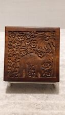 Vintage Hand Carved CAMEL Wood TRINKET Jewelry Box ~ 6