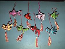 Lot of 8 Vintage Japanese Tassel Charm Fish ORNAMENTS picture