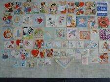 Vintage Greetings Cards 1940s-50s Signed Lot of (65) Birthday Valentine Shower picture