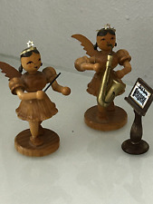 Vtg Erzgebirge Mini wooden  Angel Orchestra 3 pieces  by BLANK music stand READ picture