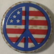 Vintage 🤩1960s Vietnam War USA American Flag Peace Pin Pinback, Historic Piece picture