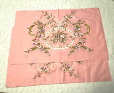 Vintage Pink Floral Pillow Cases Cottage Core Second Set picture