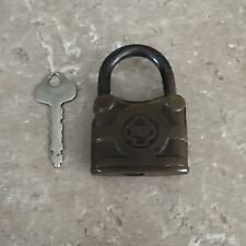 Vintage Brass Yale Padlock with Key  2.25” Lock picture