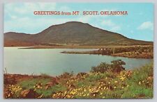 Mount Scott, Lake Elmer, Oklahoma, Chrome Postcard, Wichita Wildlife Refuge picture