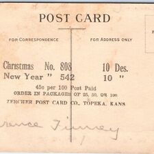 c1910s Topeka, KS Christmas Greetings Sample Postcard Zercher New Year Kans. A71 picture