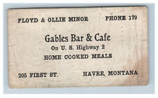 Early Havre MT Gables Bar & Cafe Business Card Risque Naughty Comic picture