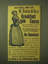 1893 W. Baker & Co. Breakfast Cocoa Ad - Gold Medal, Paris 1878 picture