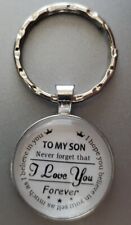  Stainless Steel Engraved Key Chains To My Son Never Forget I Love You Gift picture