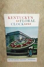 VINTAGE c. 1960s COLOR PHOTO TRAVEL BROCHURE FRANKFORT KENTUCKY NEW FLORAL CLOCK picture