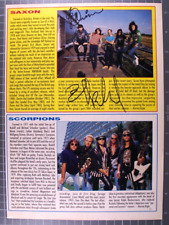 Saxon Signed Biff Bifford and Paul Quinn Magazine Page Vintage picture