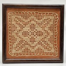 Vintage or Antique Textile: Crocheted Doily, ￼Snowflake Pattern Framed R1 picture