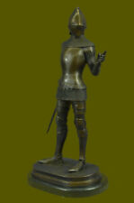 Pure Bronze Metal Statue Marble Medieval Middle Knight Warrior Sculpture Deal picture