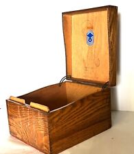 Vintage oak wooden  box / storage container 10” L x 9
