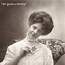 Vintage Queen of Hearts Postcard Rotograph Co. Real Photo Made in England UNP picture