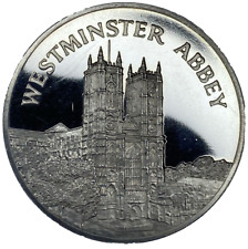 1985 Westminster Abbey London Landmarks Proof High Relief 39mm Medal/Capsule VTG picture