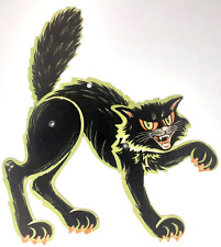 Halloween Black Cat Beistle Embossed Mechanical Jointed Vintage Spooky Decor picture