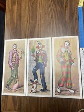 Vintage Set Of 3 C. Koehn Framed Clown Art Folk Wall Hung Excellent Condition picture