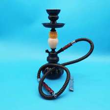 Arabian 11in Imported Hookah Set Single One Hose Ceramic Bowl Glass Water Pipe  picture