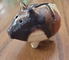 Vintage yellow ware?, hole eye,  piggy bank picture