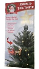 NEW Mr Christmas Toys For Tots Animated Tree Topper Santa Reindeer Sleigh picture