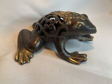6” Bronze handmade cast Frog Statue From Bali ￼home deco picture