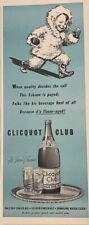 Rare Vintage Original 1941 Clicquot Club Cocktail Soda Eskimo Advertisement AD picture