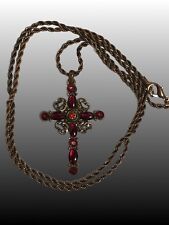 Copper Cross With Red Stones picture