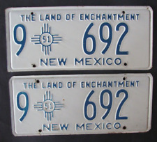 1951 New Mexico car license plates NICE ORIGINAL PAIR picture