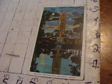 Orig Vint post card 1932 SINGING TOWER AT NIGHT mountain sanctuary Wal --FLORIDA picture
