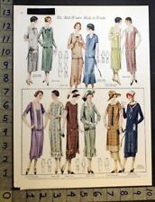 1925 WOMEN FASHION FLAPPER ROAR TWENTIES PATTERN FROCK CLOCHE HAT PRINT 35523  picture