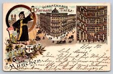 Postcard Germany Gruss aus Munchen Tietz Warenhaus Jewish Litho c1897 AD26 picture