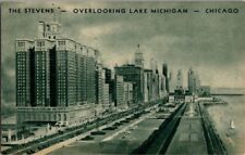 Postcard The Stevens Overlooking Lake Michigan Chicago IL Illinois 1944 F-484 picture