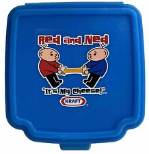 Vintage Red and Ned Kraft It's My Cheese Singles Blue Plastic Holder Container picture