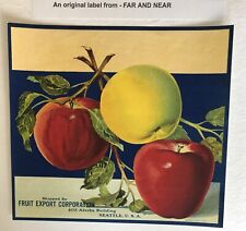 Fruit Export Corporation Brand Apple Crate Label, early stone litho. picture