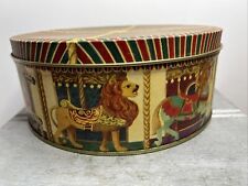Carousel Vintage Empty Collectable Tin Storage Container Display picture