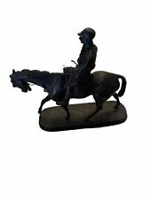 antique bronze sculpture jockey on horse picture