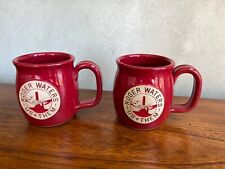 Roger Waters Pink Floyd Us + Them Set of 2 Large Red Sunset Hill Stoneware Mugs picture