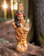 Vtg Indian Figurine Ceramic Statue Tobacco Cigar Store Display Native American  picture