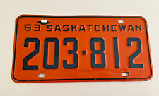 1963 Saskatchewan Canada License Plate Tag 203-812 picture