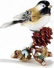 Kubla Craft Bejeweled Enameled Trinket Box: Chickadee Box, Item# 3310 picture