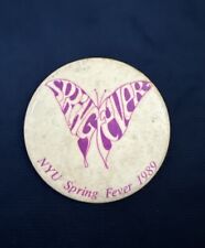 Vintage 1989 NYU New York University Spring Fever Pin Back Button picture