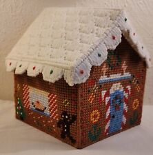 Vintage Handmade Needlepoint Christmas Gingerbread House Whimsical Whimsy picture