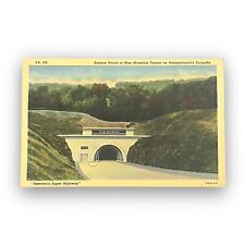 Eastern Portal Blue Mountain Tunnel Pennsylvania PA Turnpike 1940 Linen 0B-H1310 picture