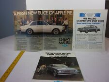 Chevrolet Chevy Malibu 1978 car brochure C71 options colors picture